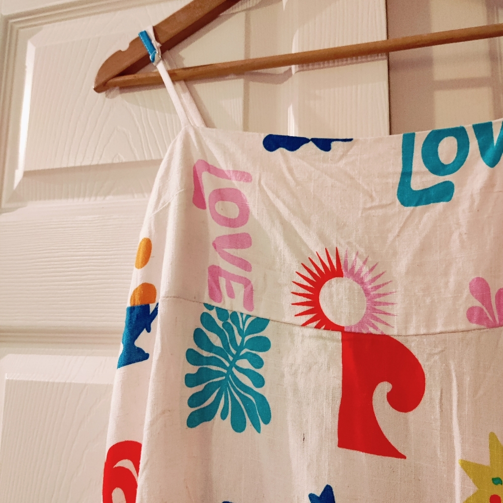 "PAPER HEARTS" Red and Blue Sleeveless Maxi Sundress with Spaghetti Straps - Picture 5 of 16